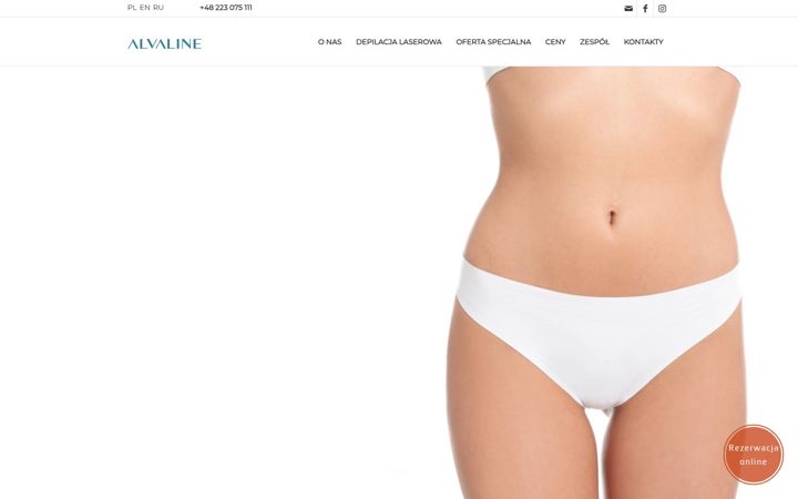 Screenshot of alvaline.co.uk