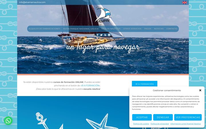 Snímek obrazovky alvamarnautica.com
