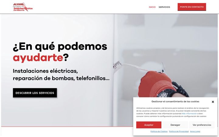 Screenshot ta' alvanaelectricidad.com