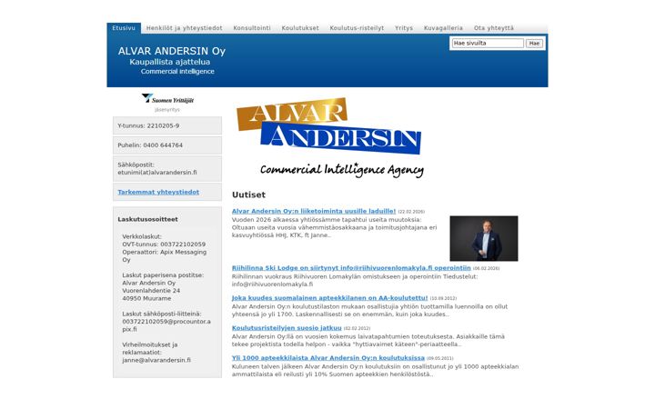 Screenshot of alvarandersin.fi