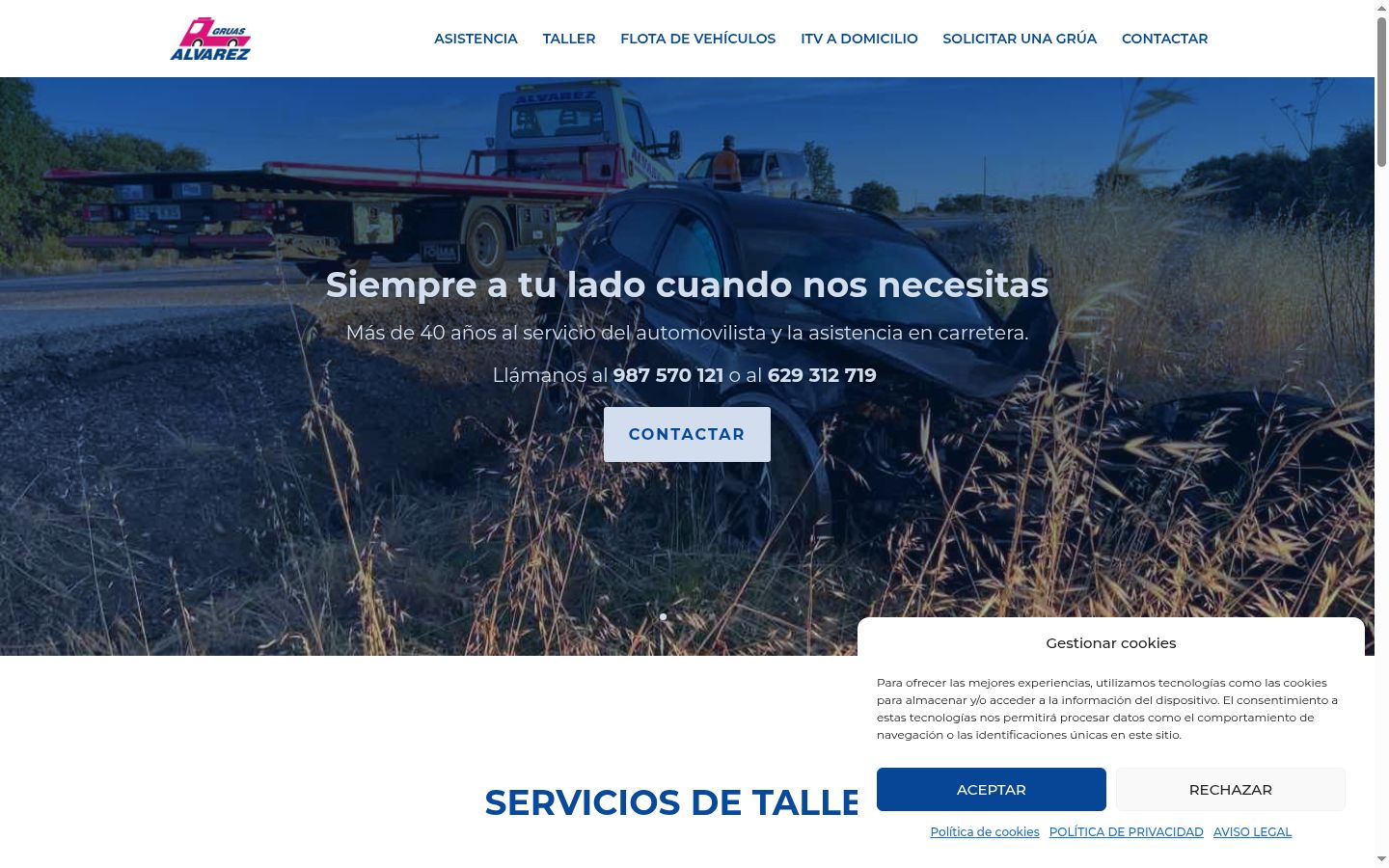 Captura de ecrã do banner de consentimento apresentado antes de qualquer interação