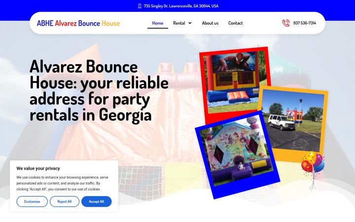 Screenshot του alvarezbouncehouse.com