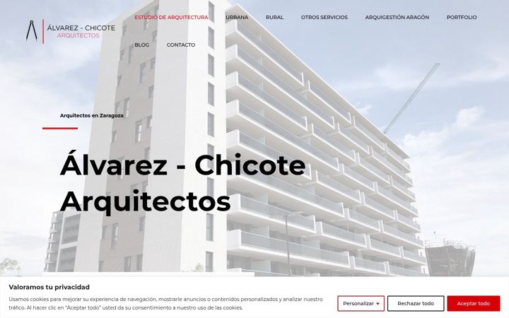 Screenshot of alvarezchicotearquitectos.es