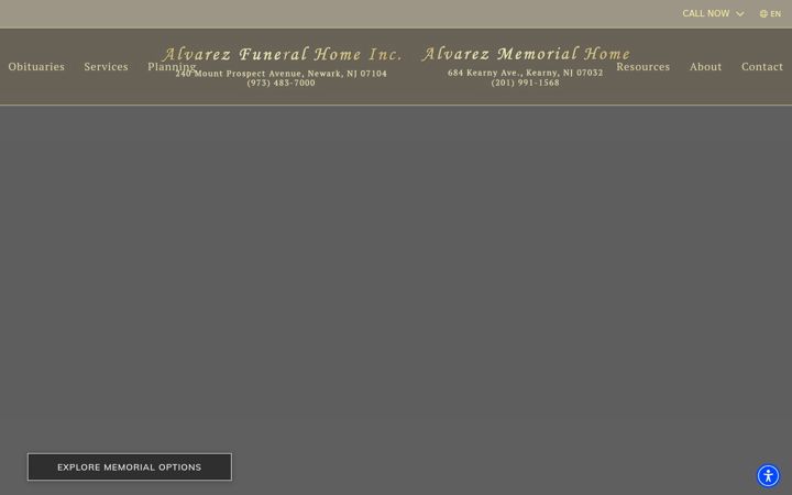Capture d'écran de alvarezfuneralhome.com