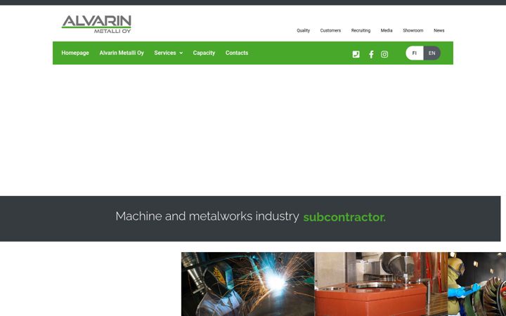 Screenshot of alvarinmetalli.fi