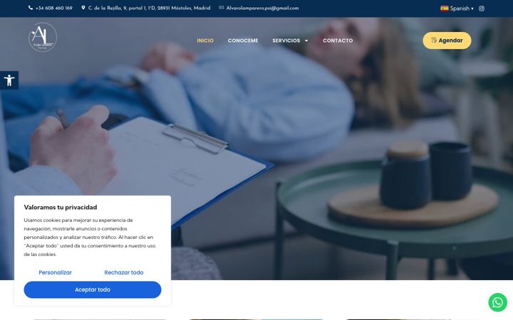 Screenshot of alvaro-lamparero-psicologia.com