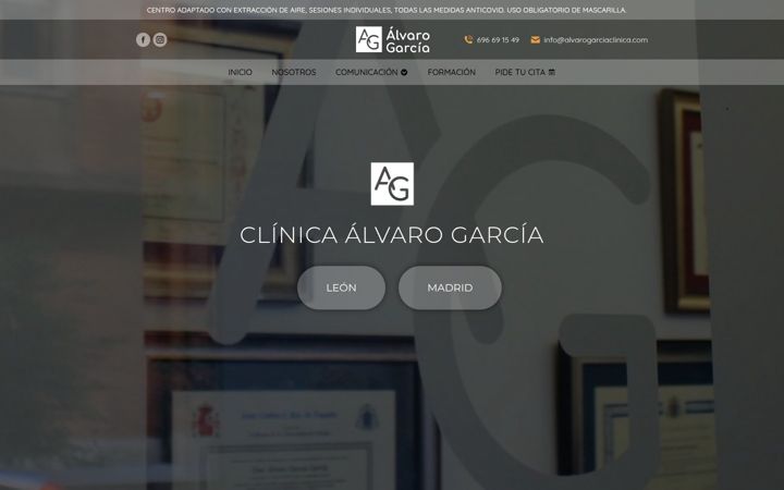 Ekraanipilt saidist alvarogarciaclinica.com