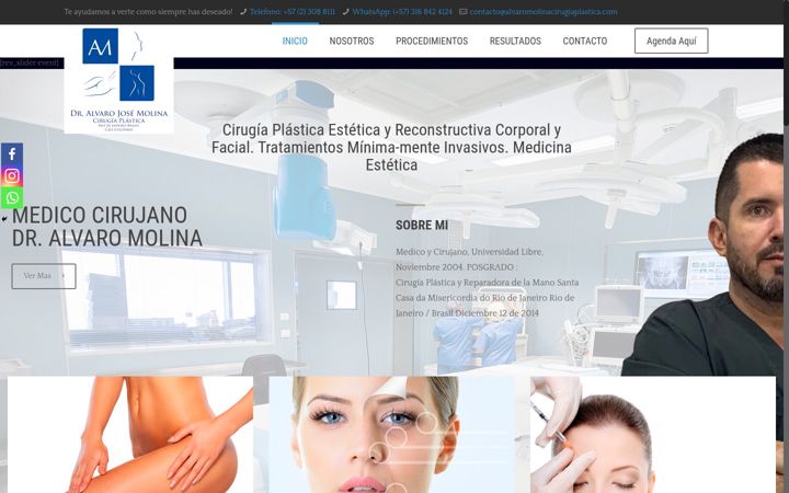 Screenshot of alvaromolinacirugiaplastica.com