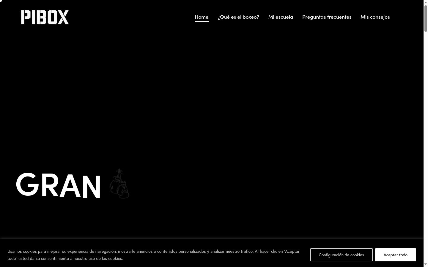 Captura de pantalla del banner de consentimiento mostrado antes de cualquier interacción