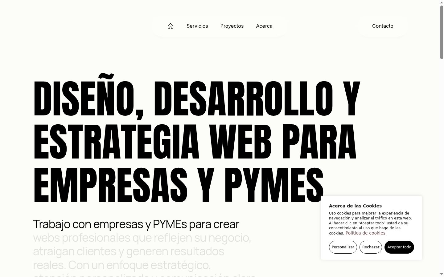 Screenshot del banner di consenso mostrato prima di qualsiasi interazione