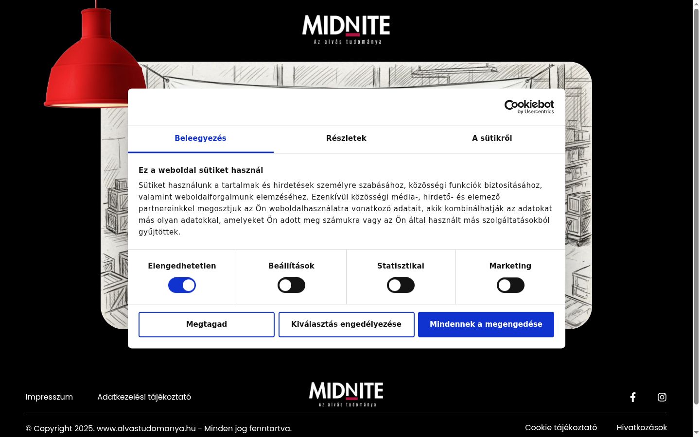 Képernyőkép a bármilyen interakció előtt megjelenő hozzájárulási bannerről