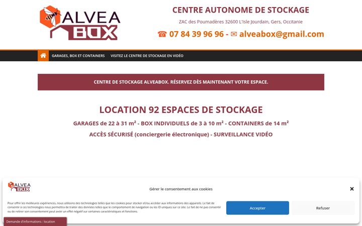 Posnetek zaslona alveabox.com