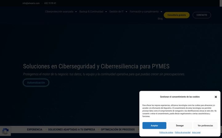 Posnetek zaslona alvearis.com