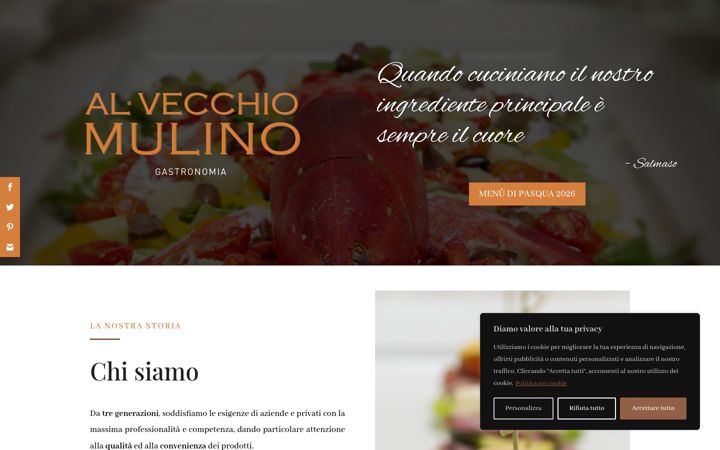 Screenshot of alvecchiomulino.com