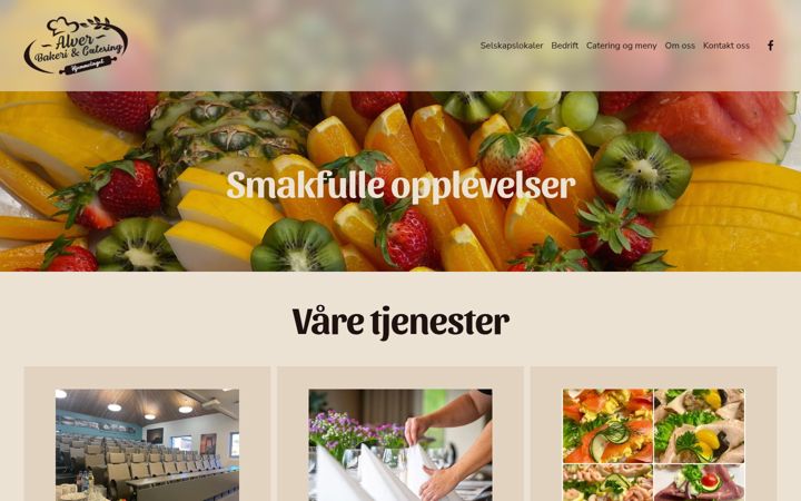 Screenshot of alverbakeriogcatering.no