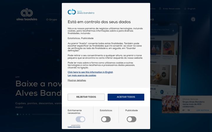 Screenshot of alvesbandeira.pt