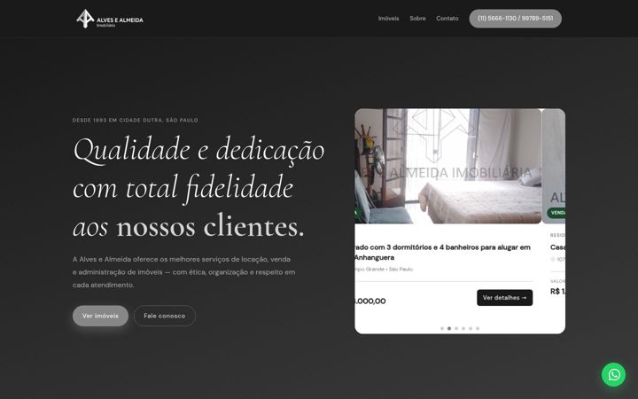 Screenshot of alvesealmeidaimobiliaria.com.br