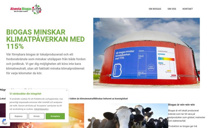 Screenshot of alvestabiogas.se