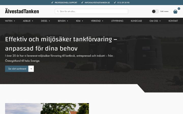 Snímek obrazovky alvestadtanken.se
