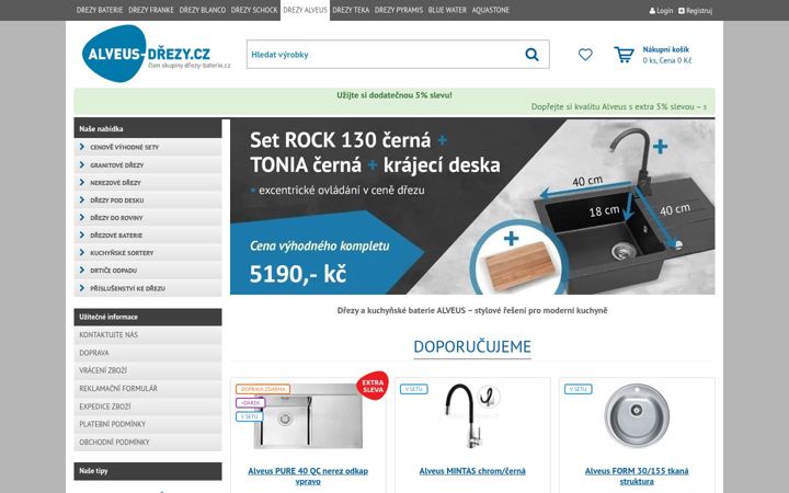 Screenshot of alveus-drezy.cz