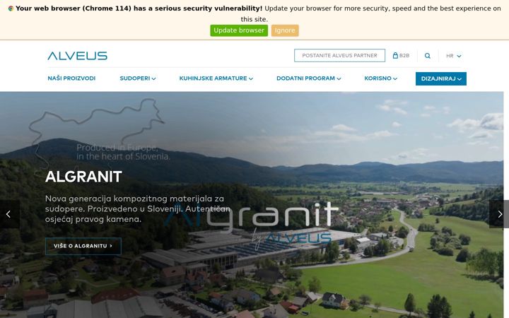 Captură de ecran a alveus.com.hr