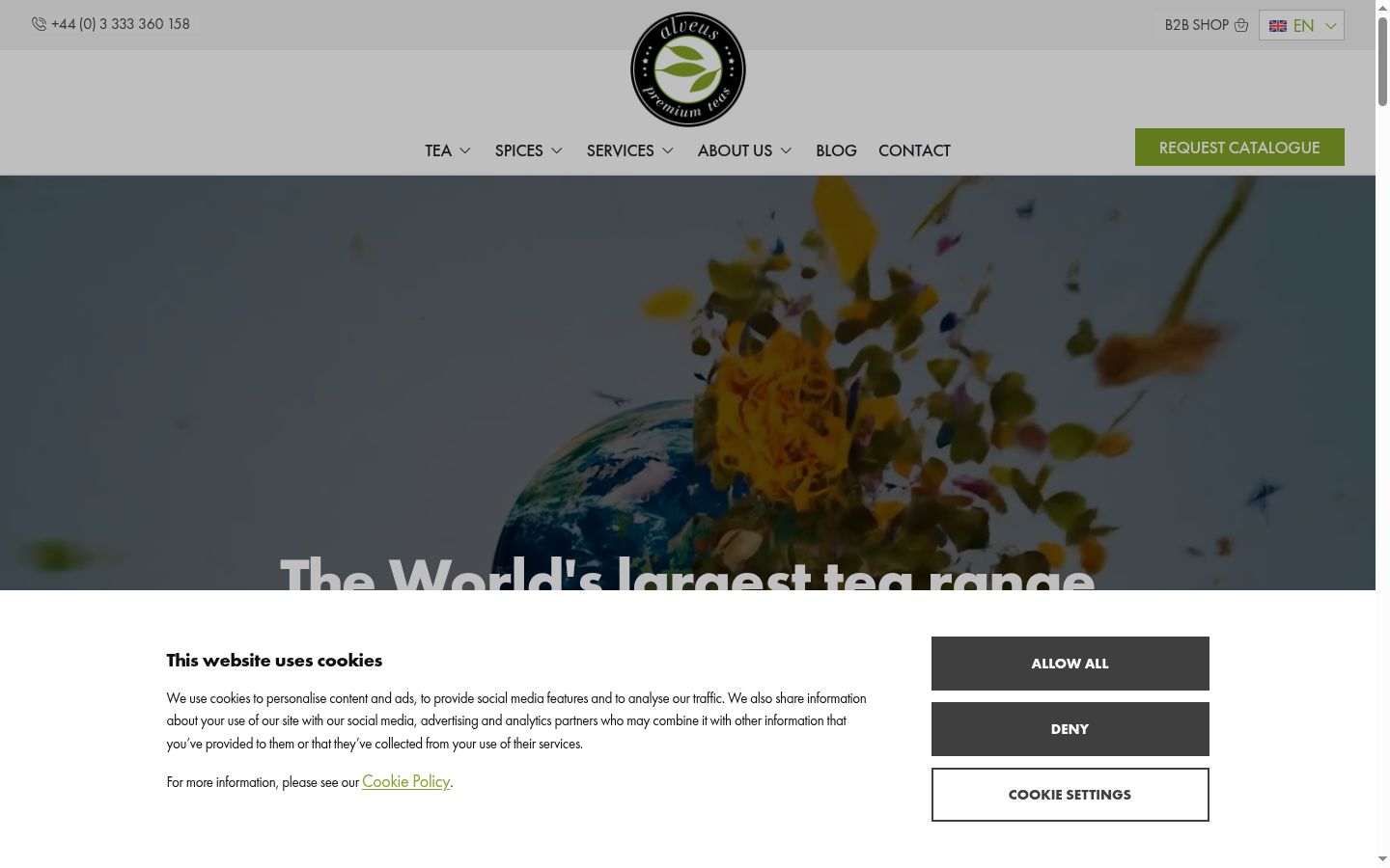Screenshot del banner di consenso mostrato prima di qualsiasi interazione