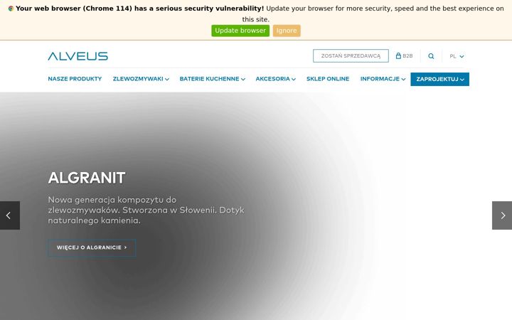 Captură de ecran a alveus.pl