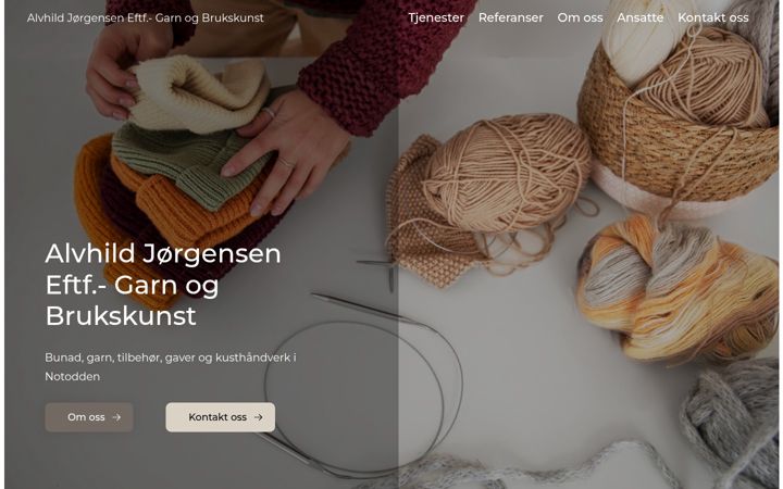 Screenshot of alvhildgarnkunst.no