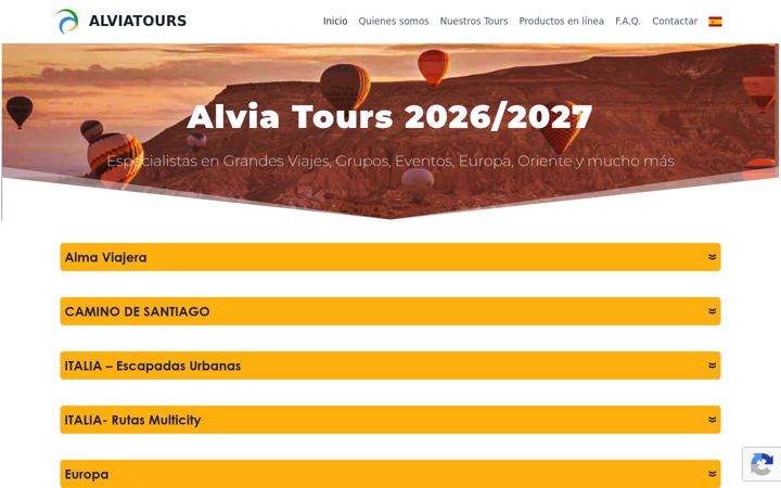 Captura de pantalla de alviatours.com