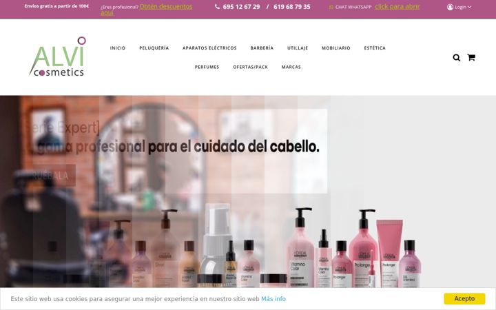 Screenshot of alvicosmetics.com