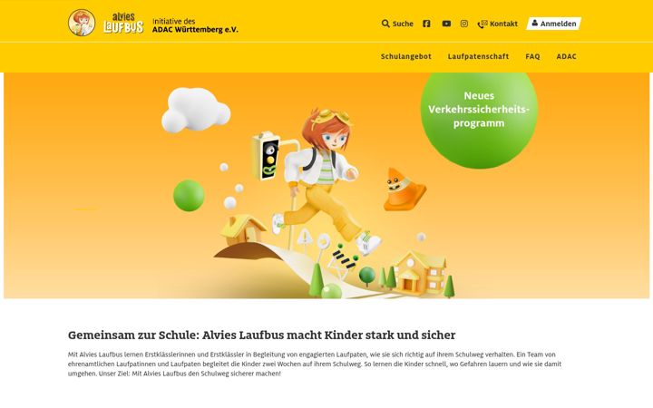 Screenshot of alvies-laufbus.de