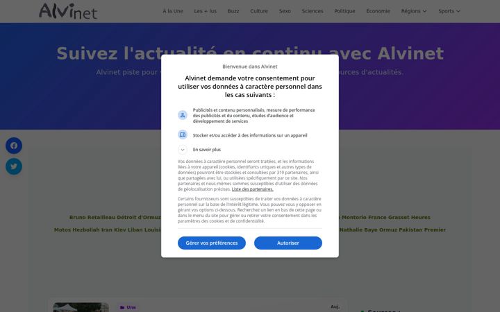 Screenshot of alvinet.com