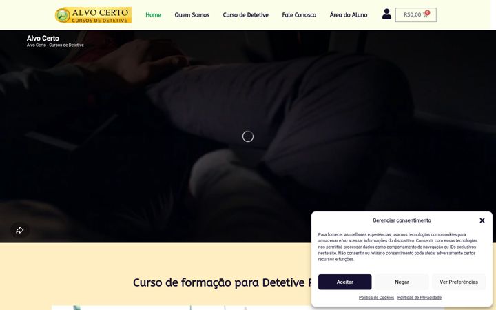 Skærmbillede af alvocertocursos.com.br
