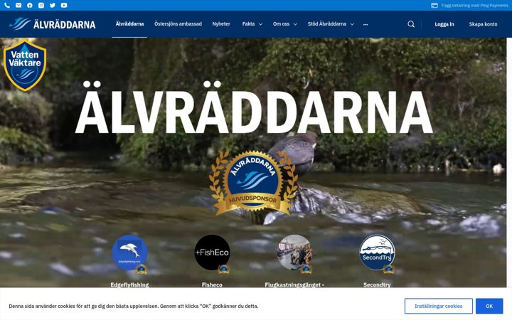Screenshot of alvraddarna.se