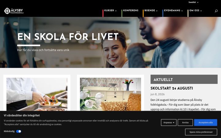 Ekrano kopija alvsbyfolkhogskola.nu