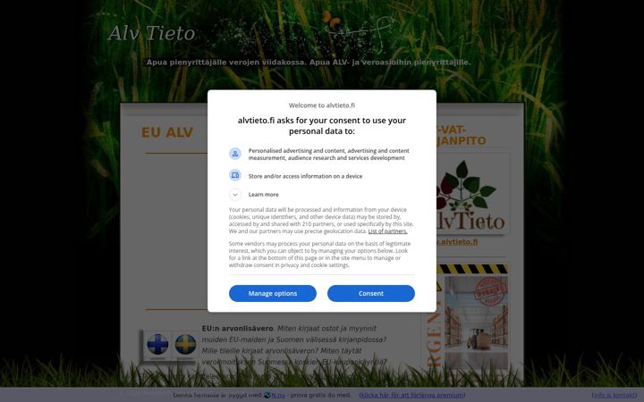 Screenshot of alvtieto.fi