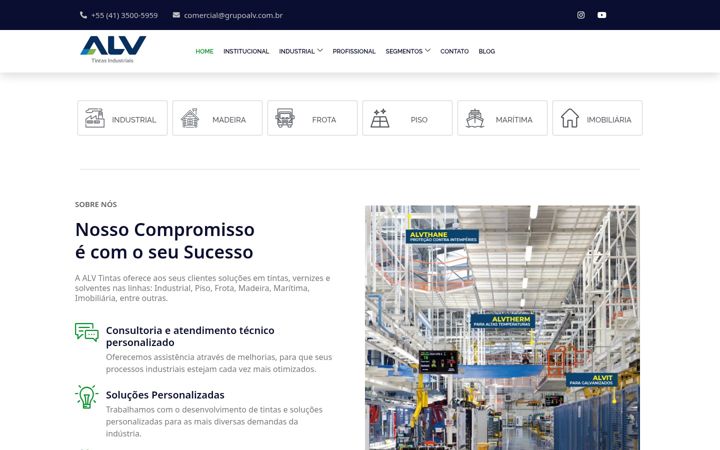 Screenshot of alvtintas.com.br
