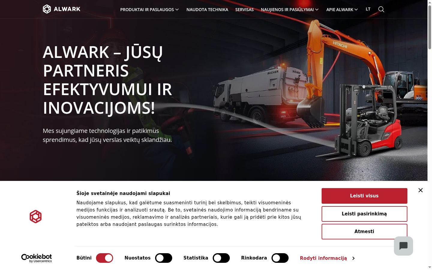 Ekrānuzņēmums ar piekrišanas baneri, kas tika rādīts pirms jebkādas mijiedarbības