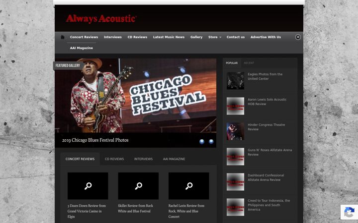 Snímek obrazovky alwaysacoustic.com
