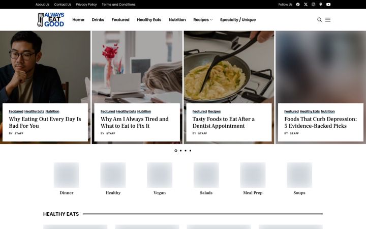 Screenshot of alwayseatgood.com