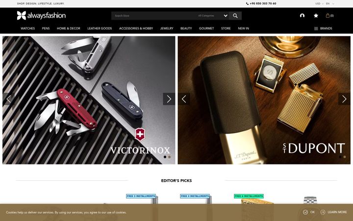 Snímek obrazovky alwaysfashion.com