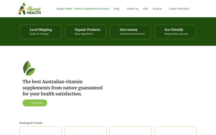 Snímek obrazovky alwayshealth.com.au