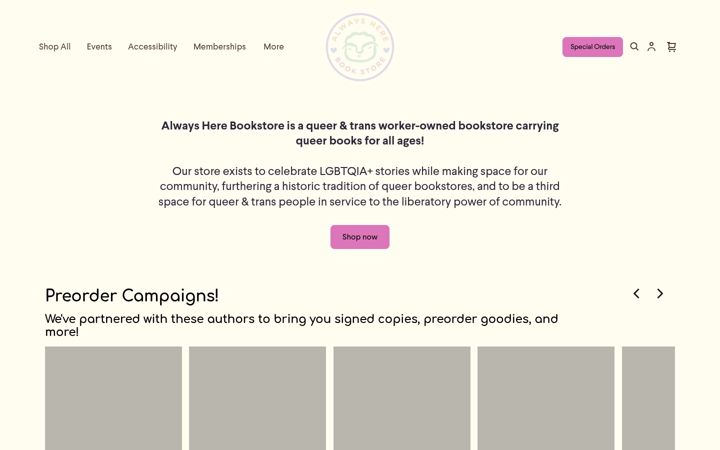 Snímek obrazovky alwaysherebooks.com