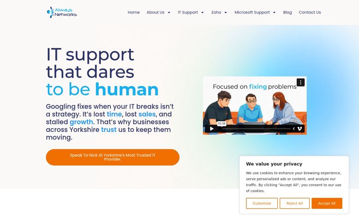 Screenshot of alwaysnetworks.co.uk