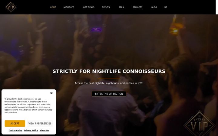 Screenshot of alwaysthevip.com