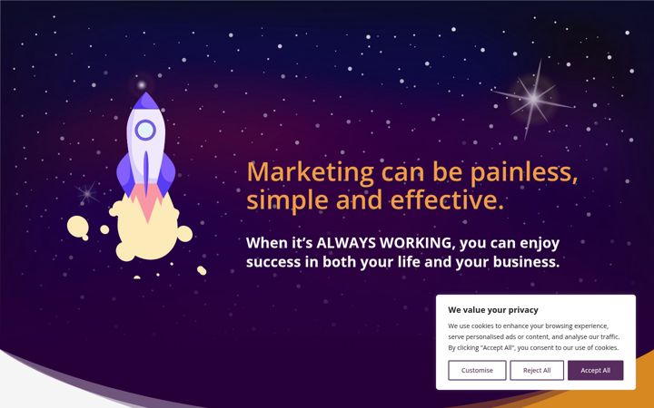 Screenshot of alwaysworking.com