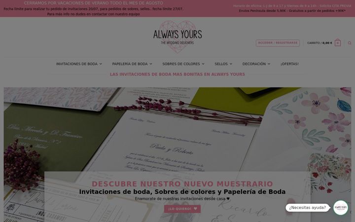Screenshot stránky alwaysyours.es