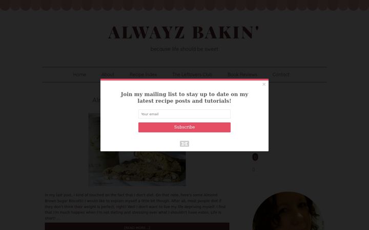 Screenshot of alwayzbakin.com