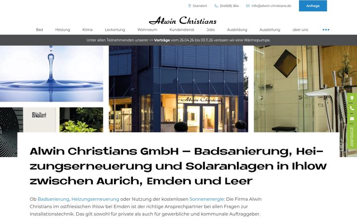 Captură de ecran a alwin-christians.de