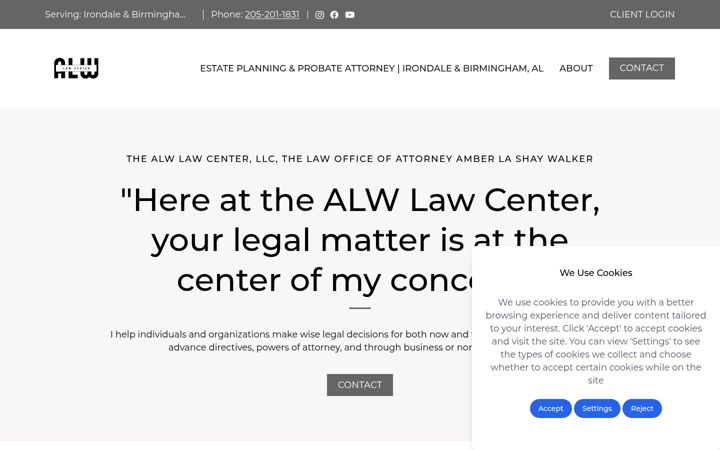 Screenshot of alwlawcenter.com